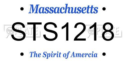 STS1218 Massachusetts License Plate