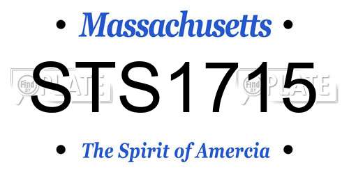 STS1715 Massachusetts License Plate