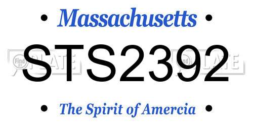 STS2392 Massachusetts License Plate