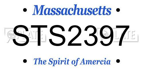 STS2397 Massachusetts License Plate