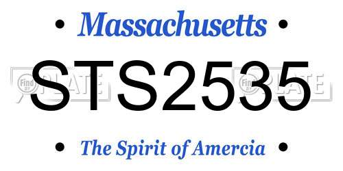 STS2535 Massachusetts License Plate