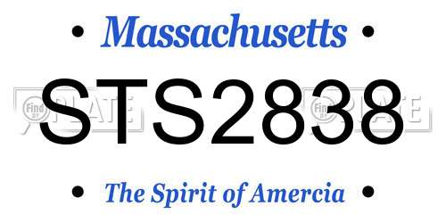 STS2838 Massachusetts License Plate