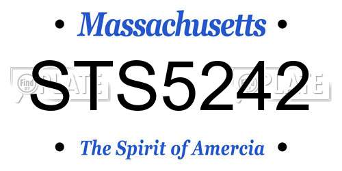 STS5242 Massachusetts License Plate