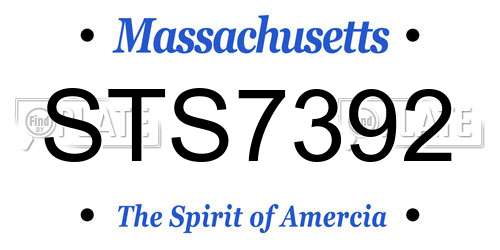 STS7392 Massachusetts License Plate