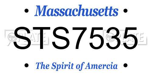 STS7535 Massachusetts License Plate