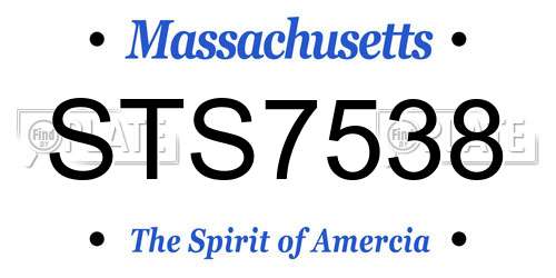 STS7538 Massachusetts License Plate