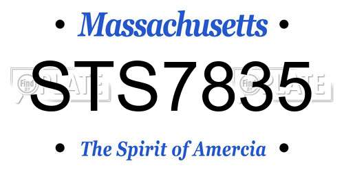 STS7835 Massachusetts License Plate