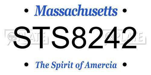 STS8242 Massachusetts License Plate