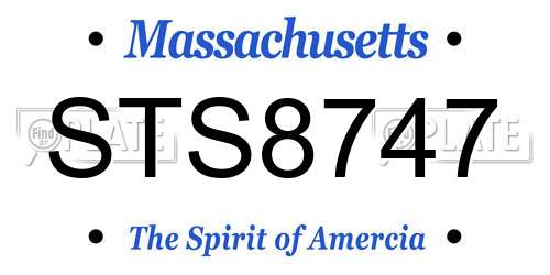 STS8747 Massachusetts License Plate