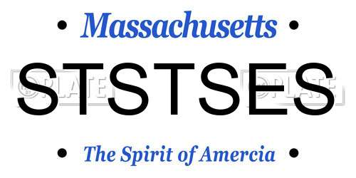 STSTSES Massachusetts License Plate
