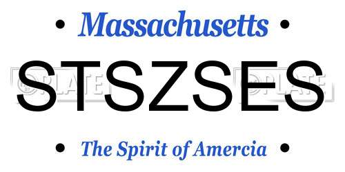 STSZSES Massachusetts License Plate