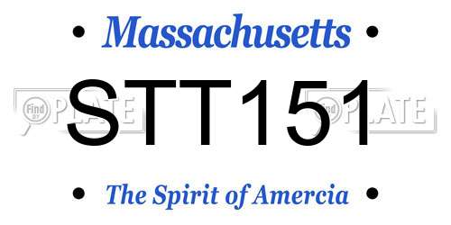 STT151 Massachusetts License Plate