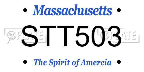STT503 Massachusetts License Plate