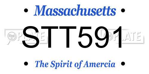 STT591 Massachusetts License Plate