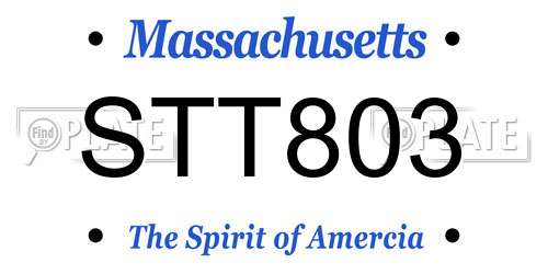 STT803 Massachusetts License Plate