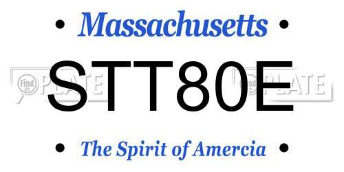 STT80E Massachusetts License Plate