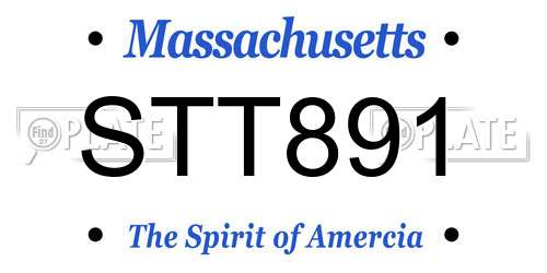 STT891 Massachusetts License Plate