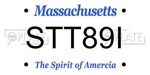 STT89I Massachusetts License Plate