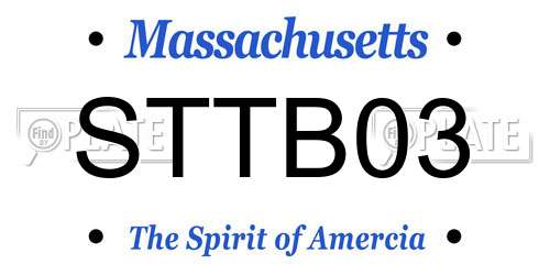 STTB03 Massachusetts License Plate