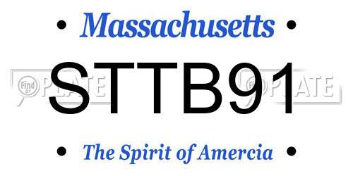 STTB91 Massachusetts License Plate