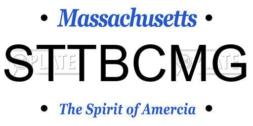 STTBCMG Massachusetts License Plate