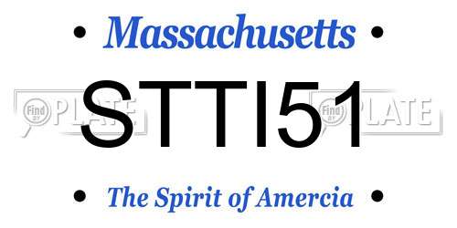 STTI51 Massachusetts License Plate