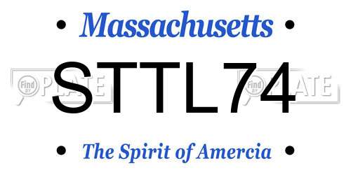 STTL74 Massachusetts License Plate