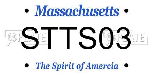 STTS03 Massachusetts License Plate