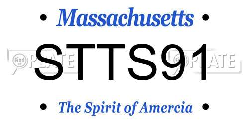 STTS91 Massachusetts License Plate