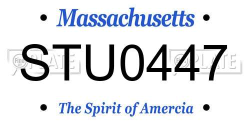 STU0447 Massachusetts License Plate