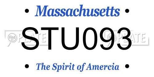 STU093 Massachusetts License Plate