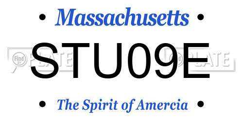 STU09E Massachusetts License Plate