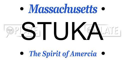 STUKA Massachusetts License Plate