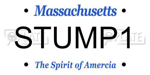 STUMP1 Massachusetts License Plate