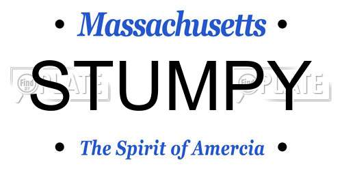 STUMPY Massachusetts License Plate