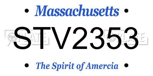 STV2353 Massachusetts License Plate