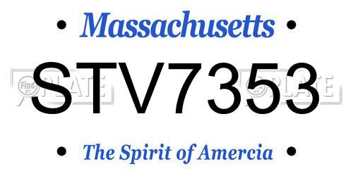 STV7353 Massachusetts License Plate
