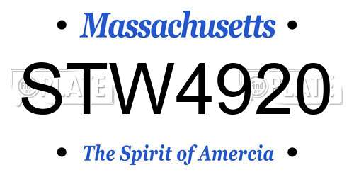 STW4920 Massachusetts License Plate