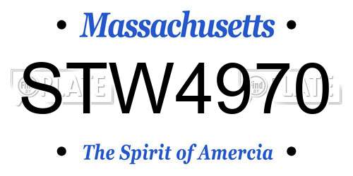 STW4970 Massachusetts License Plate