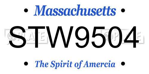 STW9504 Massachusetts License Plate