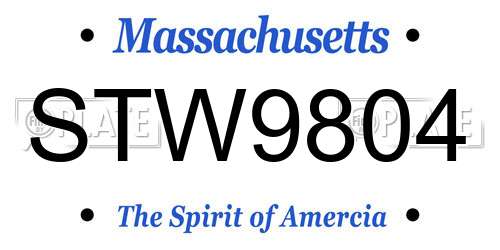 STW9804 Massachusetts License Plate