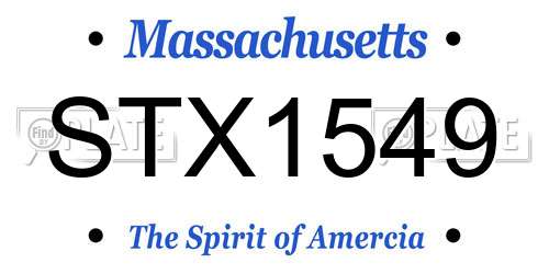 STX1549 Massachusetts License Plate