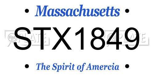 STX1849 Massachusetts License Plate