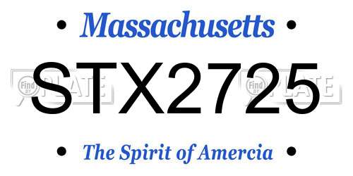 STX2725 Massachusetts License Plate