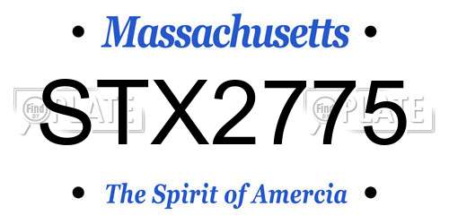 STX2775 Massachusetts License Plate