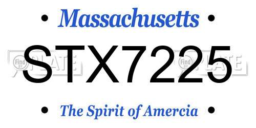 STX7225 Massachusetts License Plate