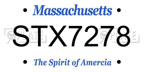 STX7278 Massachusetts License Plate