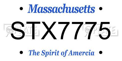 STX7775 Massachusetts License Plate