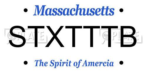 STXTTTB Massachusetts License Plate