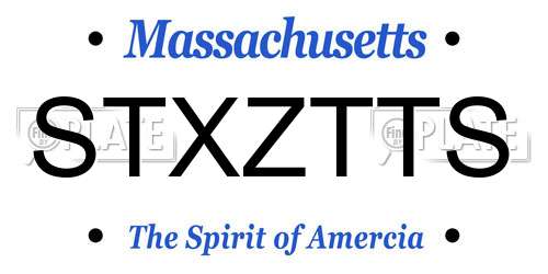 STXZTTS Massachusetts License Plate